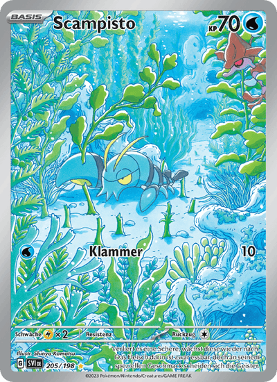 Scampisto 205/198 Karmesin & Purpur Pokémon Karte
