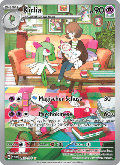 Kirlia 212/198 Karmesin & Purpur Pokémon Karte