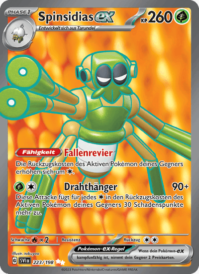 Spinsidias-ex 223/198 Karmesin & Purpur Pokémon Karte