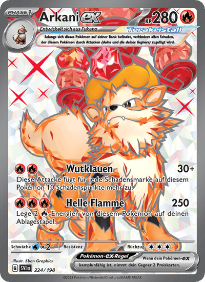 Arkani-ex 224/198 Karmesin & Purpur Pokémon Karte