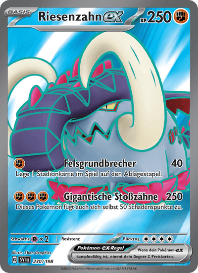 Riesenzahn-ex 230/198 Karmesin & Purpur Pokémon Karte