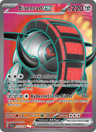 Eisenrad-ex 233/198 Karmesin & Purpur Pokémon Karte