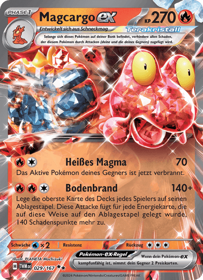 Magcargo-ex 029/167 Maskerade im Zwielicht Pokémon Karte