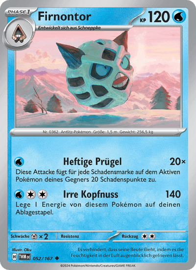 Firnontor 052/167 Maskerade im Zwielicht Pokémon Karte