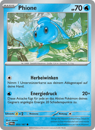 Phione 055/167 Maskerade im Zwielicht Pokémon Karte