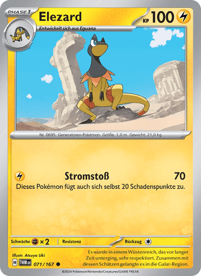 Elezard 071/167 Maskerade im Zwielicht Pokémon Karte