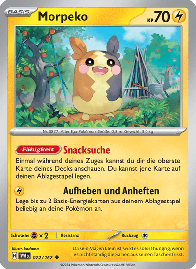 Morpeko 072/167 Maskerade im Zwielicht Pokémon Karte