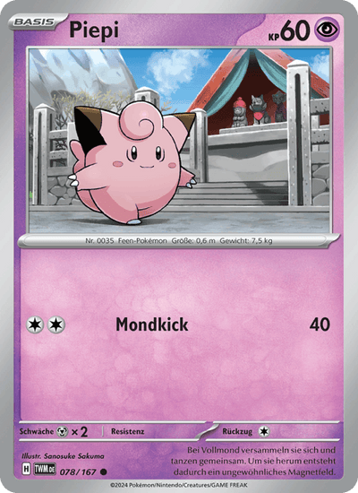 Piepi 078/167 Maskerade im Zwielicht Pokémon Karte