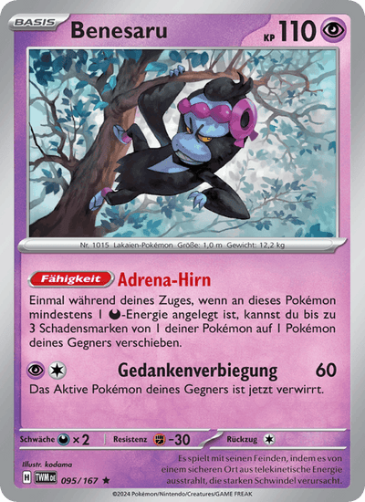 Benesaru 095/167 Maskerade im Zwielicht Pokémon Karte