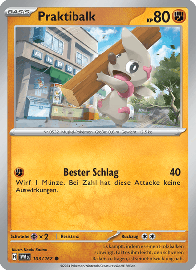 Praktibalk 103/167 Maskerade im Zwielicht Pokémon Karte