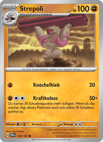 Strepoli 104/167 Maskerade im Zwielicht Pokémon Karte