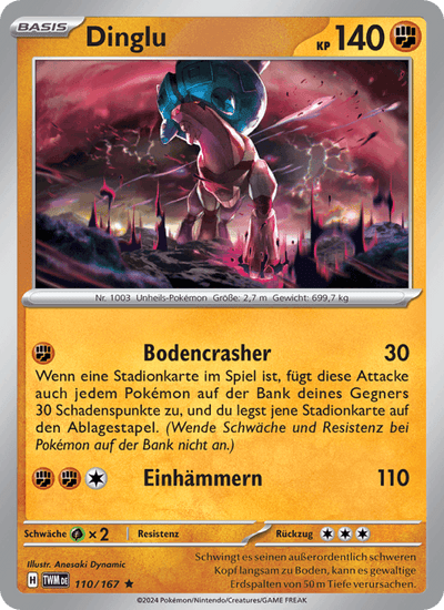 Dinglu 110/167 Maskerade im Zwielicht Pokémon Karte