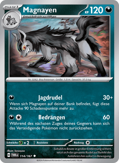 Magnayen 114/167 Maskerade im Zwielicht Pokémon Karte