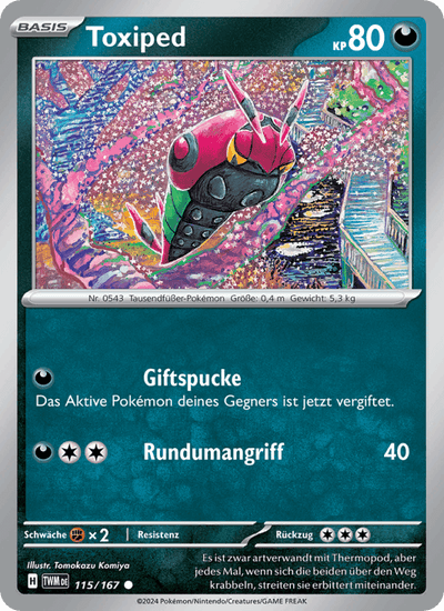 Toxiped 115/167 Maskerade im Zwielicht Pokémon Karte