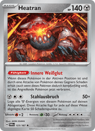 Heatran 123/167 Maskerade im Zwielicht Pokémon Karte