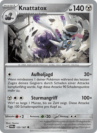 Knattatox 125/167 Maskerade im Zwielicht Pokémon Karte