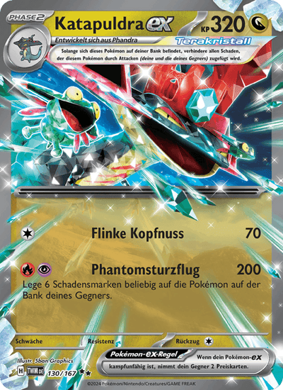 Katapuldra-ex 130/167 Maskerade im Zwielicht Pokémon Karte