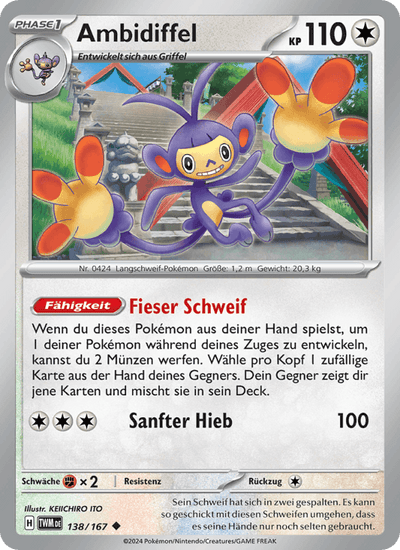 Ambidiffel 138/167 Maskerade im Zwielicht Pokémon Karte