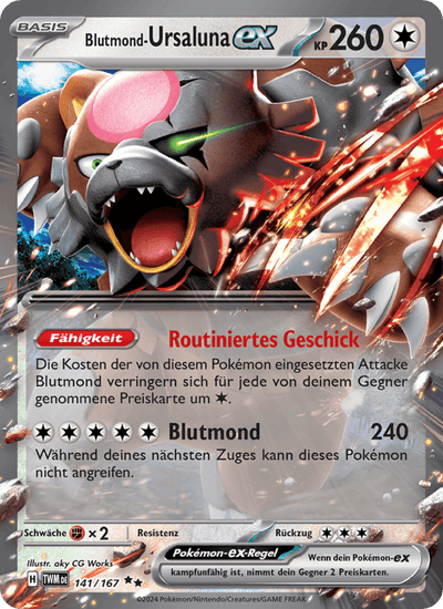 Blutmond-Ursaluna-ex 141/167 Maskerade im Zwielicht Pokémon Karte