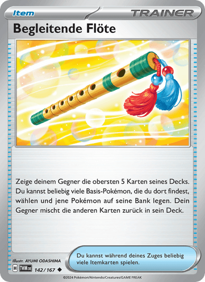 Begleitende Flöte 142/167 Maskerade im Zwielicht Pokémon Karte