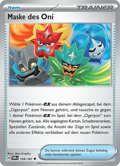 Maske des Oni 159/167 Maskerade im Zwielicht Pokémon Karte