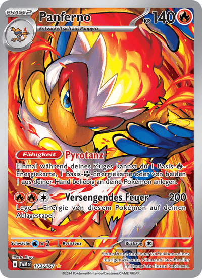Panferno 173/167 Maskerade im Zwielicht Pokémon Karte