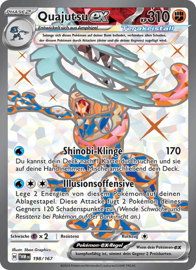 Quajutsu-ex 198/167 Maskerade im Zwielicht Pokémon Karte