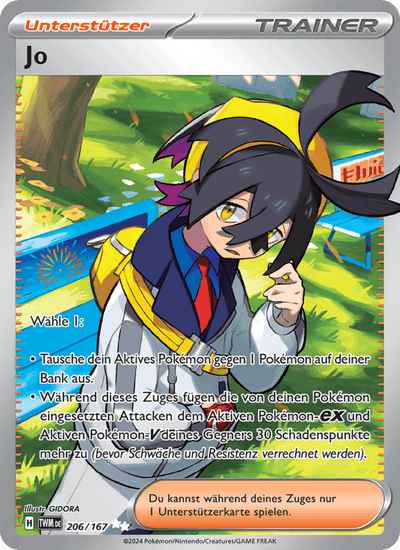 Jo 206/167 Maskerade im Zwielicht Pokémon Karte