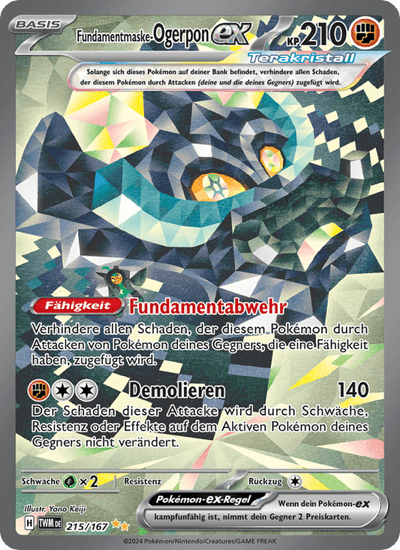 Fundamentmaske-Ogerpon-ex 215/167 Maskerade im Zwielicht Pokémon Karte