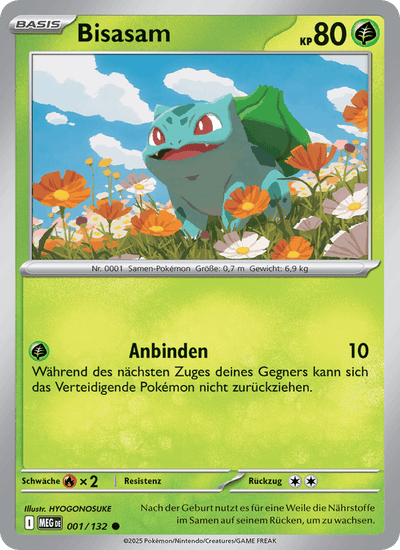 Bisasam 001/132 Mega-Entwicklung Pokémon Karte