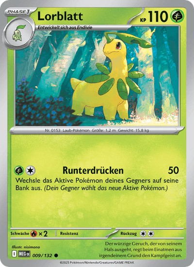 Lorblatt 009/132 Mega-Entwicklung Pokémon Karte