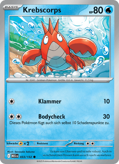 Krebscorps 033/132 Mega-Entwicklung Pokémon Karte