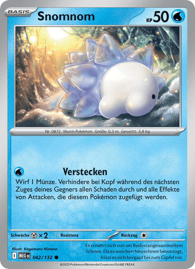 Snomnom 042/132 Mega-Entwicklung Pokémon Karte