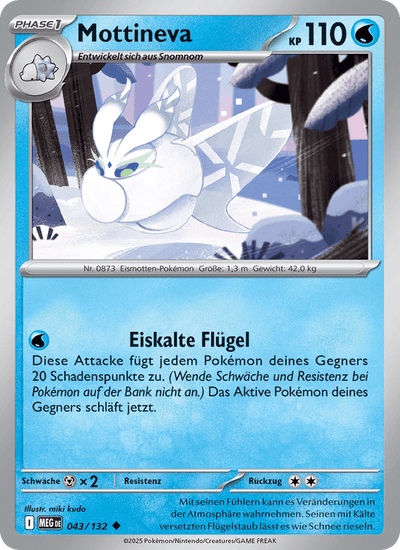 Mottineva 043/132 Mega-Entwicklung Pokémon Karte