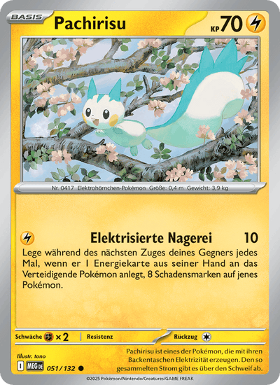Pachirisu 051/132 Mega-Entwicklung Pokémon Karte