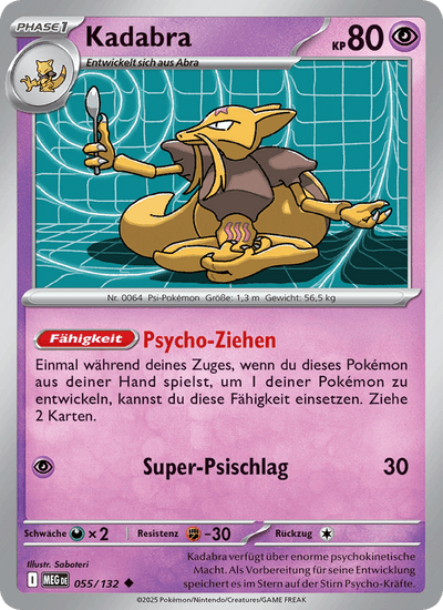 Kadabra 055/132 Mega-Entwicklung Pokémon Karte