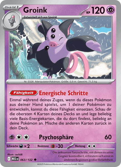 Groink 063/132 Mega-Entwicklung Pokémon Karte