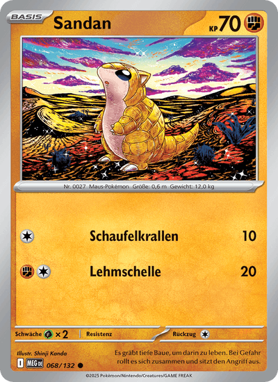 Sandan 068/132 Mega-Entwicklung Pokémon Karte