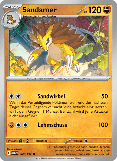 Sandamer 069/132 Mega-Entwicklung Pokémon Karte