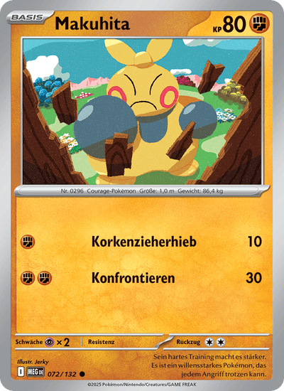 Makuhita 072/132 Mega-Entwicklung Pokémon Karte