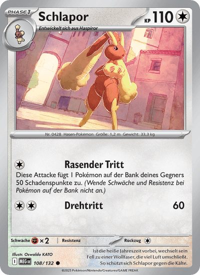 Schlapor 108/132 Mega-Entwicklung Pokémon Karte