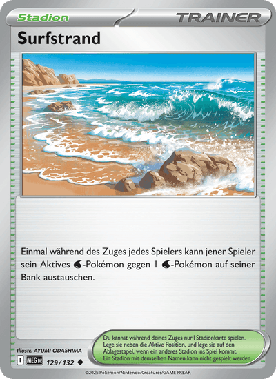 Surfstrand 129/132 Mega-Entwicklung Pokémon Karte