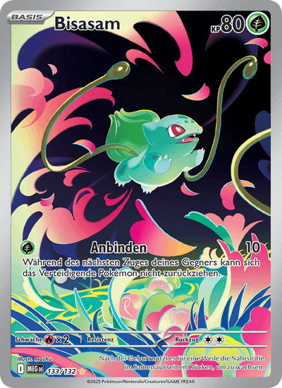 Bisasam 133/132 Mega-Entwicklung Pokémon Karte