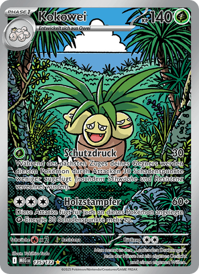 Kokowei 135/132 Mega-Entwicklung Pokémon Karte