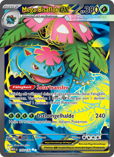 Mega-Bisaflor-ex 155/132 Mega-Entwicklung Pokémon Karte