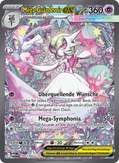 Mega-Guardevoir-ex 178/132 Mega-Entwicklung Pokémon Karte