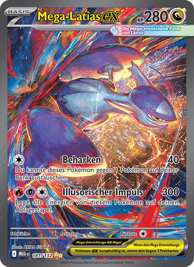 Mega-Latias-ex 181/132 Mega-Entwicklung Pokémon Karte