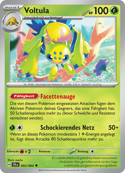 Voltula 002/064 Nebel der Sagen Pokémon Karte