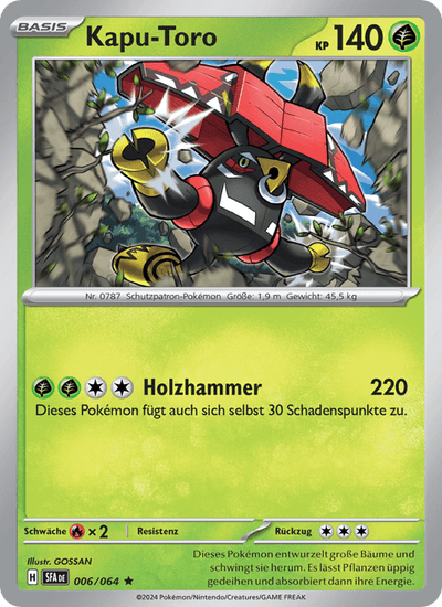 Kapu-Toro 006/064 Nebel der Sagen Pokémon Karte