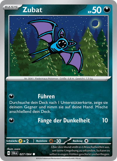 Zubat 027/064 Nebel der Sagen Pokémon Karte